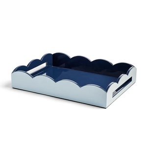 Plateau de service rond avec poignées, plateau de service avec motif d'animaux de la forêt, plateau de rangement rond laqué du Vietnam - Product Image 3