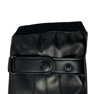 Leather Gloves Wrist Length Plain Style Thermal Unlined for Daily Use Winter Warmth - Product Image 6