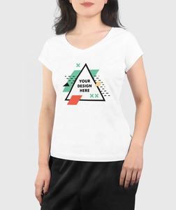 T-shirt décontracté en coton doux à col en V pour femme grande taille, personnalisé, intelligent, anti-transpiration rapide et respirant pour l'été - Product Image 6