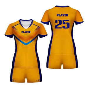 Maillots de volley-ball unisexes en sublimation orange, design européen, spandex/polyester, séchage rapide, écologiques, antibactériens - Product Image 1