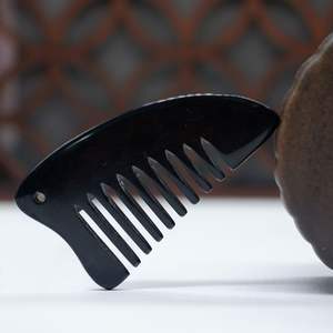 Herramientas de Masaje, Tabla de Gua Sha de Piedra Bian Negra, Peine para Masaje Facial, Tabla de Guasha para Cabeza y Cuerpo - Product Image 1