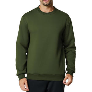 Men's Solid Color Cotton Fleece Pullover Sweatshirt Minimalist Crewneck Great for Office Lounge Outdoor Use for Winter Digital - Product Image 1