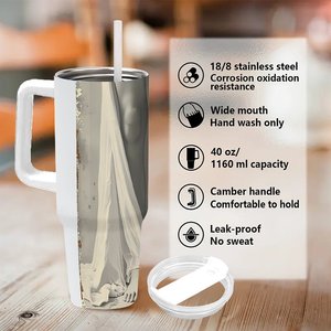 Insulated Tumbler 40oz Stainless Steel Travel Mug With Handle For <b>Hot</b> Cold Drinks - Product Image 5