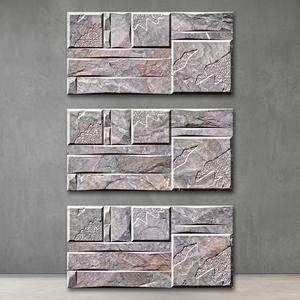 Azulejos de Pared para Exteriores de Porcelana Cerámica Antibacteriana, Diseño de Ladrillo de Piedra Colorida, 300x600mm, Acabado Rústico Mate Terrazzo, 30x60cm - Product Image 3