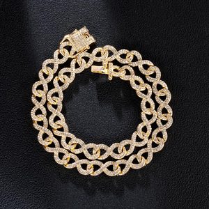 สร้อยข้อมือเงินแท้ 925 ประดับมอสซาไนต์ทรงกลมเจียระไนแบบเหลี่ยมเพชร  แบบ Cuban Link  สำหรับทั้งชายและหญิง เหมาะสำหรับงานแต่งงานและงานปาร์ตี้ - Product Image 1