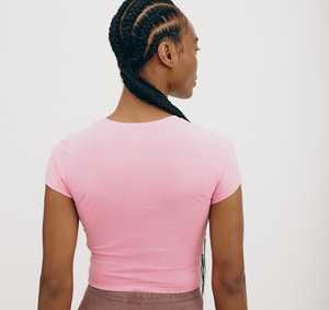 Camiseta Corta Ajustada de Algodón y Spandex Premium para Mujer, Estilo Y2K, Moda de Verano, Fabricación Personalizada OEM, Marca Privada - Product Image 5