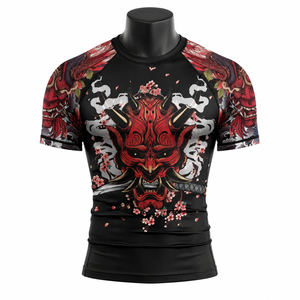 Custom Rash Guard <b>Compression</b> <b>Shirt</b> <b>Men</b>’s Short Sleeve BJJ MMA Training Gym Workout Sublimation Sportswear - Product Image 1