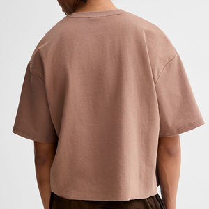 Camiseta de Corte Cuadrado de Alta Calidad con Logotipo Personalizado, 240 GSM, 100% Algodón, Hombros Caídos, Estilo Oversize y Corto para Hombre - Product Image 6