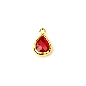 Colgante de Granate Rojo en Forma de Lágrima, de Latón de Alta Calidad, Facetado, con Forma de Pera, para la Creación de Joyas DIY y Collares - Product Image 1