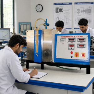 Equipo de Prueba para Compresor de Aire de Una Sola Etapa |   Sistema de Medición de Eficiencia Volumétrica e Isotérmica |   Laboratorio de Ingeniería Mecánica - Product Image 2