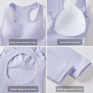 Combinaison de yoga une pièce pour femmes grandes tailles, avec effet froncé aux fesses et pantalon évasé, vêtements de sport personnalisables avec logo - Product Image 3