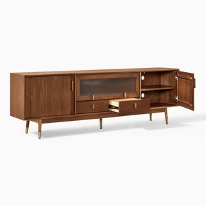 <b>Rustic</b> Handmade Solid Wood Living Room Cabinet with Shaker Slab Doors and 5+ Drawers Storage Furniture for Home - Product Image 2