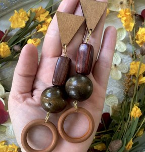 Boucles d'oreilles pendantes ethniques artisanales en bois, élégantes, pour femme, style rustique, pour fêtes et usage quotidien, bijoux fantaisie - Product Image 5
