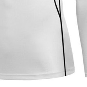 Men's <b>White</b> <b>Long</b> <b>Sleeve</b> O-Neck Slim Fit Quick Dry Knitted Sport <b>T</b>-<b>Shirt</b> Solid Color Polyester Athletic Wear - Product Image 5