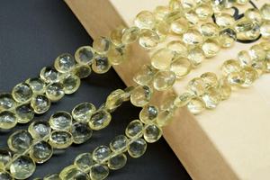 Cuentas de Cuarzo Limón 100% Naturales, Facetadas en Forma de Corazón, 8-9mm, Orificio de 0.40mm, Longitud de 8 Pulgadas, para la Fabricación de Pulseras y Collares - Product Image 5