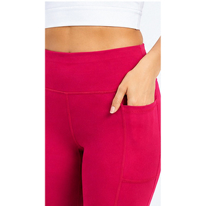 Women Solid High Waist Yoga <b>Leggings</b> <b>with</b> Butt Shaping Design Breathable Cotton Spandex Material and Utility <b>Pocket</b> For Sports - Product Image 5