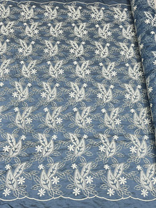 Tela de Encaje Bordado de Alta Calidad, Elegante Tela de Malla Estampada con Jacquard Floral para Vestidos de Novia y Decoración de Prendas - Product Image 6