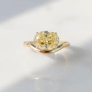 1.2ct Fancy Yellow Diamond <b>Ring</b> 14k <b>Gold</b> Twisted Band Round Brilliant Cut <b>Vintage</b> Engagement - Product Image 4