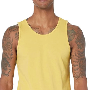 Men white tank <b>top</b> classic ribbed cotton undershirt basic <b>layering</b> sleeveless tee casual summer gym fitness activewear wholesale - Product Image 4