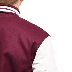 Latest Design Men's Stand Collar Varsity Jackets Autumn High Street 100% Wool Anti-Bacterial Customized Front Logo OEM Services - Product Image 3