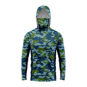เสื้อตกปลาแขนยาวมีฮู้ดลายดอกไม้สำหรับผู้ชาย UPF 50 แห้งเร็ว ผลิตจากโพลีเอสเตอร์ 100% เสื้อคลุมสำหรับผู้ใหญ่สำหรับกิจกรรมกลางแจ้ง - Product Image 2