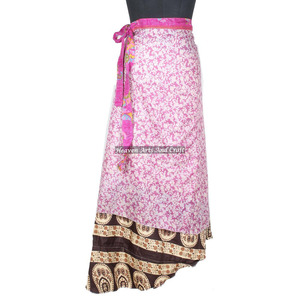 New Beautiful Ladies' Sexy Beach <b>Wrap</b> <b>Skirt</b> Vintage Rajasthani Indian Reversible Silk Saree <b>Wrap</b> Plus Size Fashion Beach - Product Image 1