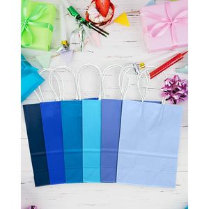 Sacchetti regalo blu 11x5x8 (30 pezzi) - Confezione media con 6 colori e manici, multiuso - Product Image 1