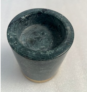Porte-bougie rond en marbre avec base en acier doré pour décoration de centre de table de mariage moderne - Product Image 2
