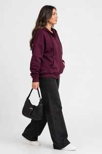 ONETEN APPARELS Women's Navy Blue <b>Cropped</b> Hoodie Wide Leg <b>Joggers</b> Set Full Sleeve Print Streetwear Tracksuit Loose Fit 2 1 100% - Product Image 2