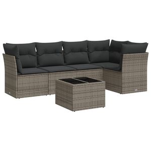 Conjunto de Sofás Modulares Grandes de Ratán PE Gris para Jardín, Colección Premium de Muebles para Exteriores - Product Image 2