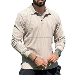 Fashion Casual Polo Shirt <b>Long</b> <b>Sleeve</b> Ribbed Shirt <b>Men</b> Wholesale <b>Tops</b> for <b>Men</b> - Product Image 6