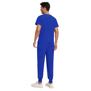 Unisex Medical <b>Scrub</b> Suit V Neck Short Sleeve Top Cargo Jogger Pants OEM Comfortable <b>Hospital</b> <b>Scrub</b> Set - Product Image 2