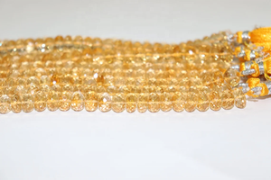 ลูกปัดซิทรินทรงรอนเดลเหลี่ยมเพชรพลอย AAA ขนาด 7-8 มม. สีซิทรินเข้ม สำหรับทำเครื่องประดับ - Product Image 2
