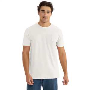 Camiseta Blanca para Hombre, Manga Corta, Cuello Redondo, Corte Regular, Informal, Tela de Algodón, Color Sólido, Transpirable, Logotipo Personalizado en la Parte Delantera - Product Image 1