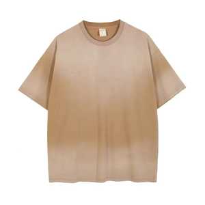 เสื้อยืดคอกลมแขนสั้นทรงโอเวอร์ไซส์สำหรับผู้ชาย ผ้าฝ้าย 240 กรัม เป็นมิตรต่อสิ่งแวดล้อม พิมพ์โลโก้ด้านหน้า สีพื้น ผ้าถัก ระบายอากาศได้ดี ใส่สบาย - Product Image 4