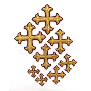 Patchs liturgiques brodés en gros, croix byzantine en fil doré métallique, applique pour vêtements sacerdotaux d'église - Product Image 5