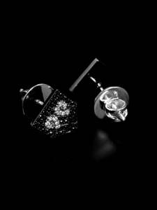Black White Lab Grown <b>Stud</b> Earrings Iced Out Two Tone 925 <b>Silver</b> 10K 14K Screw Back Hip Hop Men Women Earring Wholesale Factory - Product Image 4