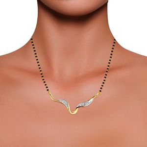 Collier Mangalsutra Papillon Plaqué Or Rose 14K avec Diamants Ronds de Laboratoire Certifiés IGI, Chaîne à Perles Noires pour Femme - Product Image 3