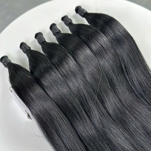 Cheveux naturels noirs lisses en vrac, double trame, cheveux humains vierges vietnamiens pour tressage, vente en gros - Product Image 1