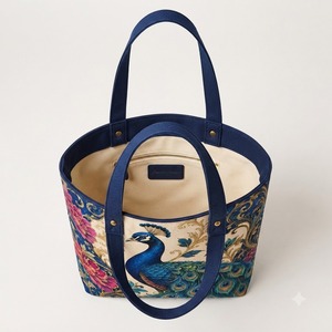 Sac fourre-tout en toile de jute imprimé paon, écologique, vintage, grande capacité, sac à main pour femme, réutilisable, élégant, avec fermeture éclair pour le shopping - Product Image 3