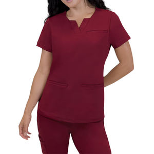 100% Polyester Fashion Nurse <b>Scrubs</b> Jersey Medical Women Short Sleeved Medical Jersey <b>Tops</b> Uniform For Women High Quality - Product Image 4