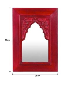 Espejo de Pared Art Deco Grande, Moderno, de Madera Roja, Personalizado, con Marco Tallado, Decorativo, para Colgar en Sala de Estar, Dormitorio o Entrada - Product Image 1