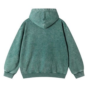 Acid Wash Hombres Sudadera con capucha Sudadera de gran tamaño Ropa de calle personalizada Vintage Hombres Heavyweight Hombres Sudaderas con capucha de algodón mezclado - Product Image 4