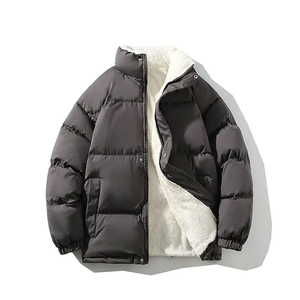 Chaqueta Acolchada de Color Sólido para Hombre, Chaqueta de Invierno Cálida con Cuello Alto, Chaqueta Acolchada Informal - Product Image 3