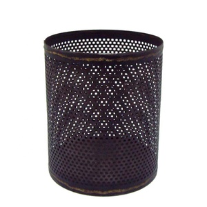 Decoración del hogar de Metal soldado con hierro, elegante cilindro votivo, centro de mesa de boda, acabado Gris oxidado, hecho a mano, personalizado - Product Image 1