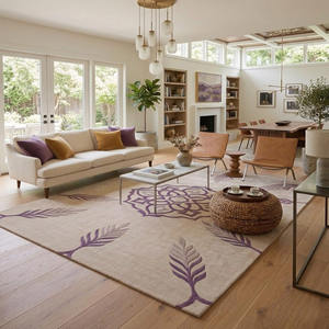 Alfombra de Lana de Nueva Zelanda de Primera Calidad, Hecha a Mano con Diseño Detallado Tallado a Mano, Superficie de Pelo Multinivel - Product Image 3