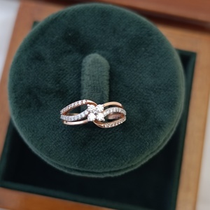 Namivaa Other Flower <b>Cluster</b> Women Elegant Twist Band Engagement Wedding Ring Fine Jewelry High Polish Finish - Product Image 3