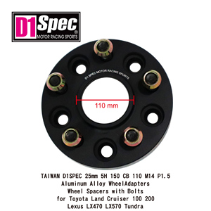 Adaptadores de Rueda de Aleación de Aluminio TAIWAN D1SPEC 5H 150 CB 110 M14 P1.5 con Pernos para Toyota Land Cruiser Lexus LX - Product Image 2