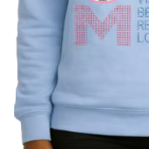 เสื้อสเวตเชิ้ตคอกลมสีฟ้าอ่อนสำหรับผู้หญิง ลาย MOM Love แขนยาว สวมใส่สบายทุกวัน เสื้อผ้าแฟชั่นลำลอง - Product Image 3