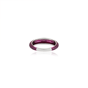 Solid 14K White Gold Round Brilliant Cut Pink Sapphire Full Pave Setting Chunky <b>Dome</b> <b>Ring</b> Newest Design Wedding Women Jewelry - Product Image 6